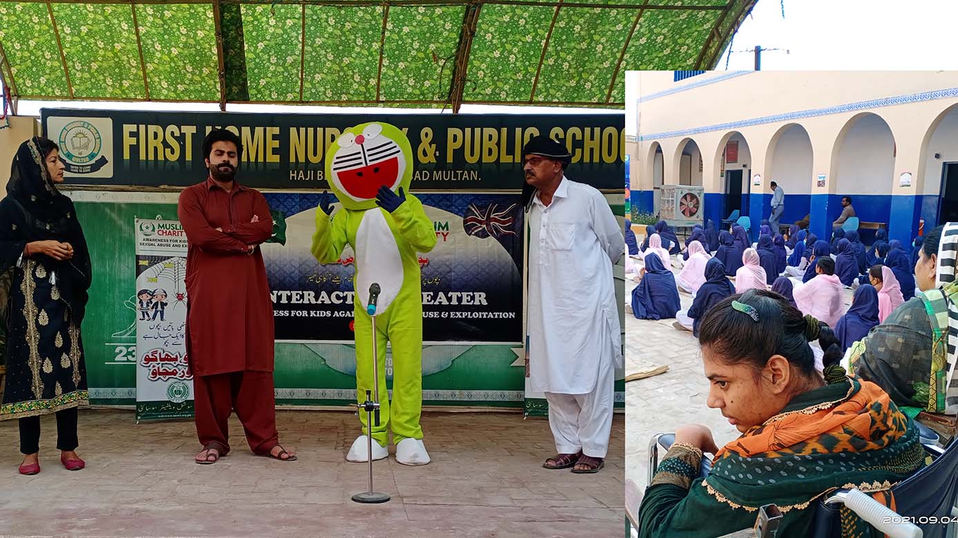 MSWS team performs the play Moraydoon performance to provide awareness regarding child sexual abuse, while a PWD girl keenly watches